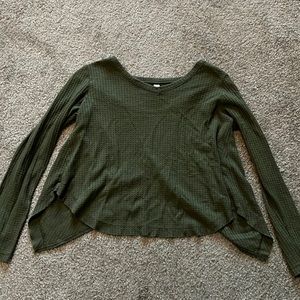 Green open back sweater-Size XS